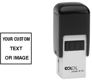 Leave your mark in tiny spaces with the COLOP Q12 self-inking stamp from Stamp-Connection.