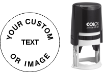 COLOP Printer R40 Round Self-Inking Stamp. 1-5/8 inch diameter impression. Free Shipping!