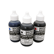 picture of 3 plastic bottles of water based stamp ink