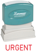 'URGENT' pre-inked Xstamper stock stamps with a 1/2" x 1-5/8" impression size. Multiple ink colors available. Free same-day shipping! No sales tax!