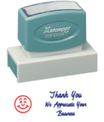 "THANK YOU WE APPRECIATE YOUR BUSINESS" Large Xstamper stock stamp with a 7/8" x 2-3/4" impression size in 2 colors. Free shipping! No sales tax!